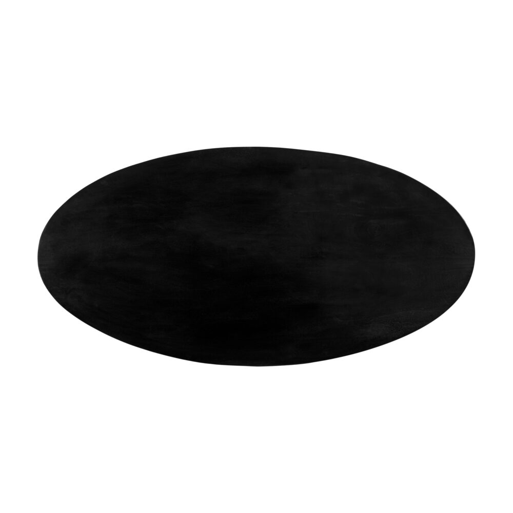 zwarte eettafel Sofia, eettafel Sofia, eettafel, mangohouten eettafel, zwarte ovale eettafel, eettafel ovaal 220x100 cm, tafel,