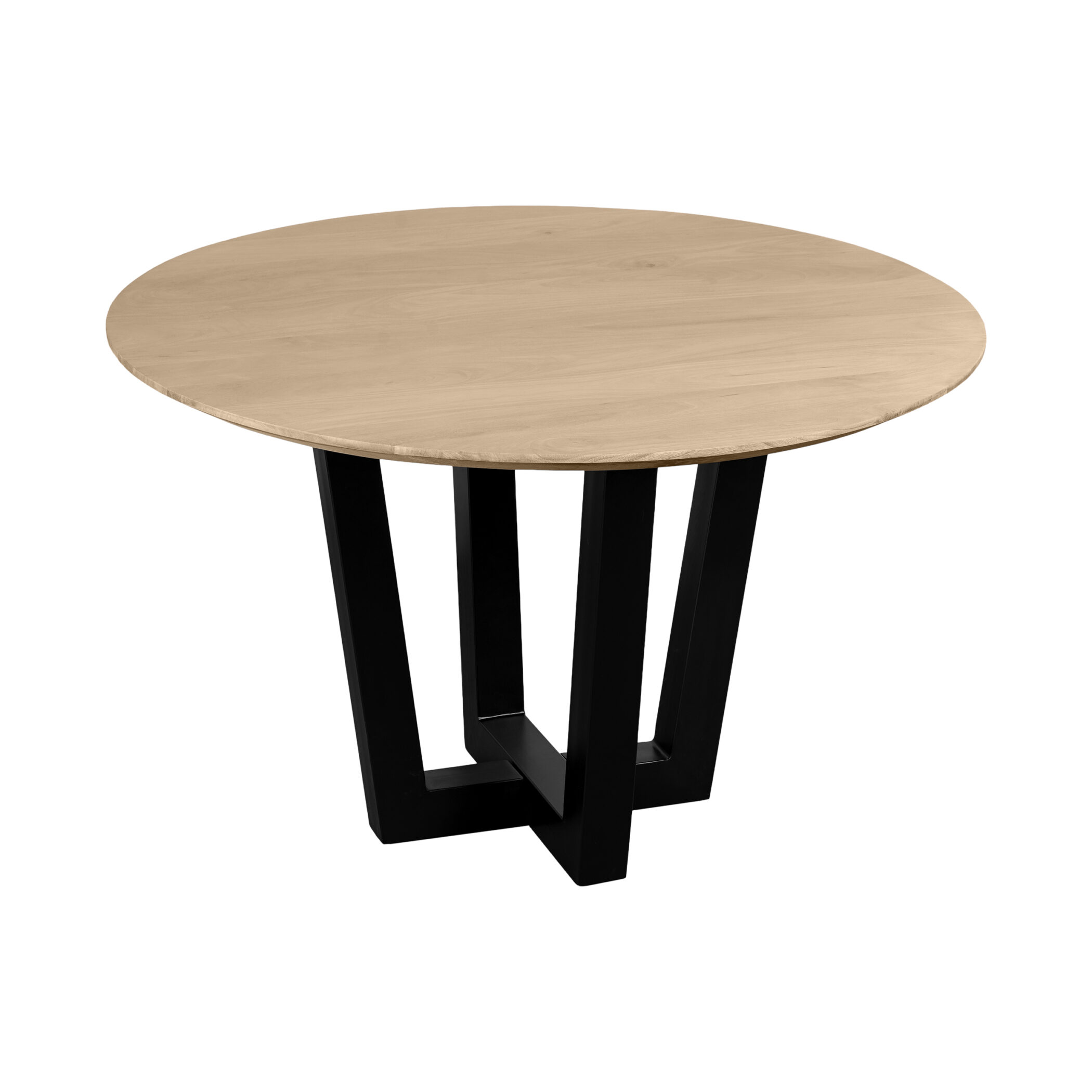QUVIO Eettafel Sofia - Rond - ø120 cm - W-poot - FSC® gecertificeerd mangohout - Naturel