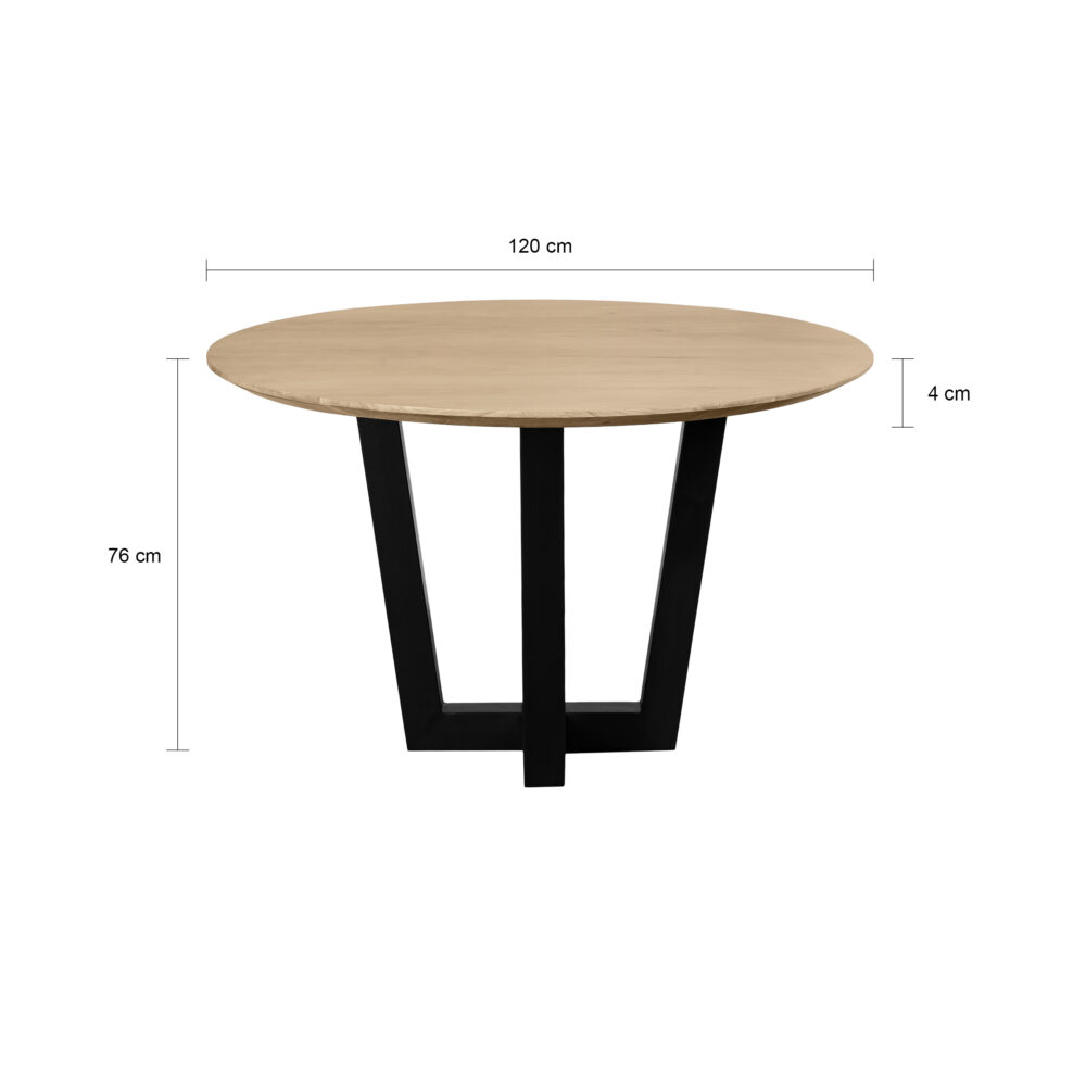 ronde eettafel, eettafel Sofia, eettafel, eettafel rond ø120 cm, tafel, mangohouten eettafel,