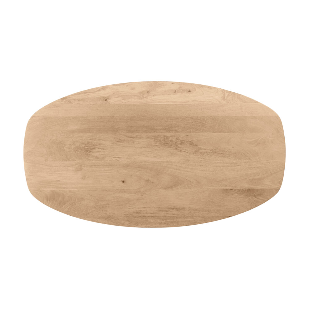 eettafel, eettafel Sofia, witte kruispoot, Deens ovale eettafel, eettafel deens ovaal 160x90 cm, tafel, mangohouten eettafel,