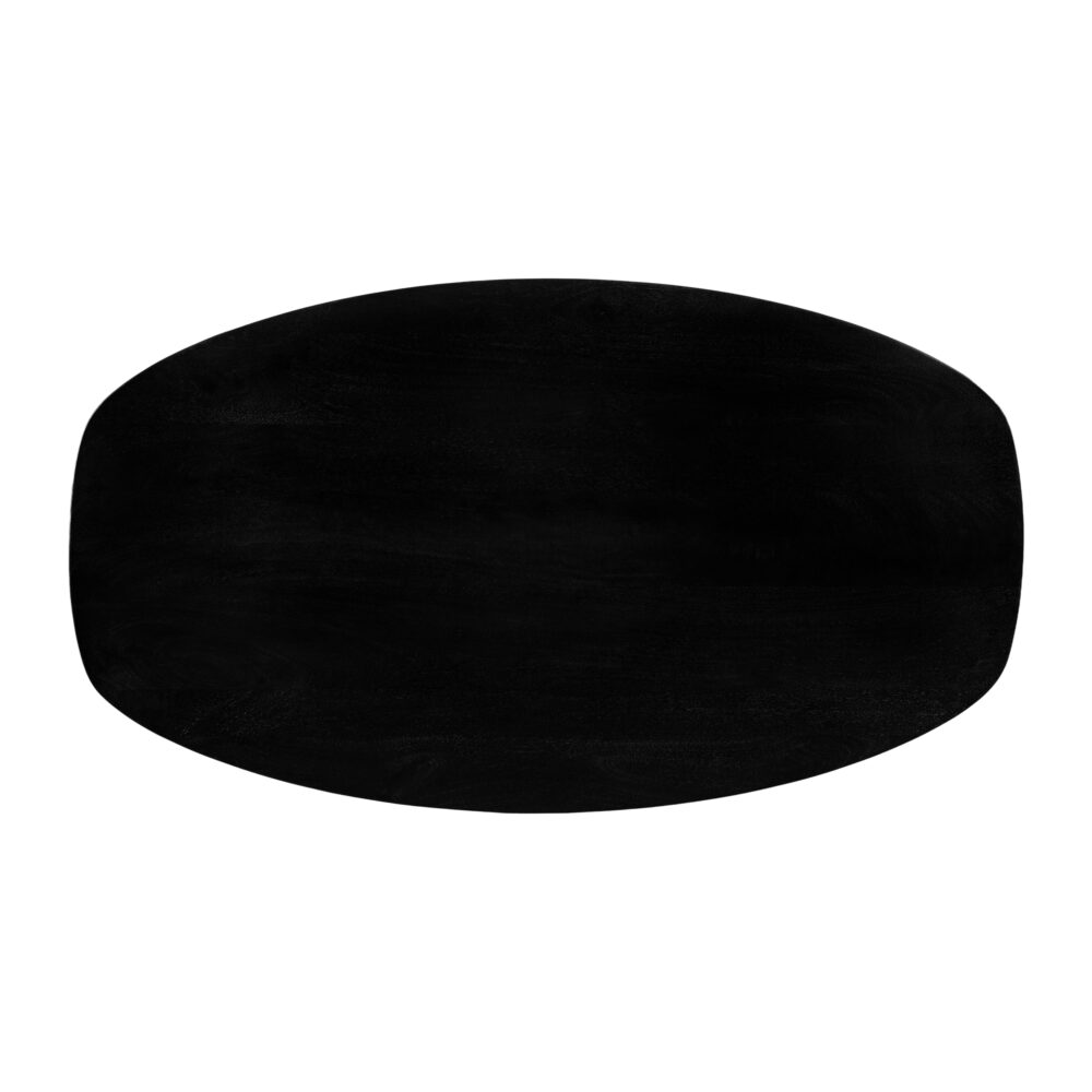 eettafel Sofia, Deens ovale eettafel, eettafel deens ovaal 160x90 cm, tafel, witte kruispoot, zwarte eettafel, eettafel,