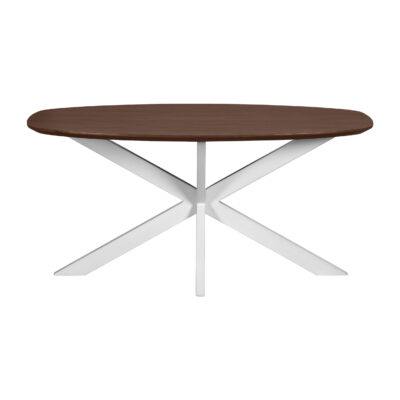 eettafel Sofia, mangohouten eettafel, witte kruispoot, Deens ovale eettafel, bruine eettafel, eettafel, tafel, eettafel deens ovaal 160x90 cm,