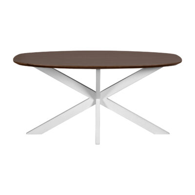 eettafel Sofia, tafel, eettafel, Deens ovale eettafel, witte kruispoot, mangohouten eettafel, eettafel deens ovaal 160x90 cm,