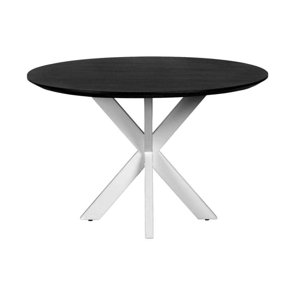 ronde tafel van 120 cm, tafel, eettafel Sofia, ronde eettafel, eettafel rond 120 cm, Witte kruispoot