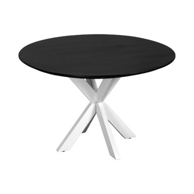 ronde tafel van 120 cm, tafel, eettafel Sofia, ronde eettafel, eettafel rond 120 cm, Witte kruispoot