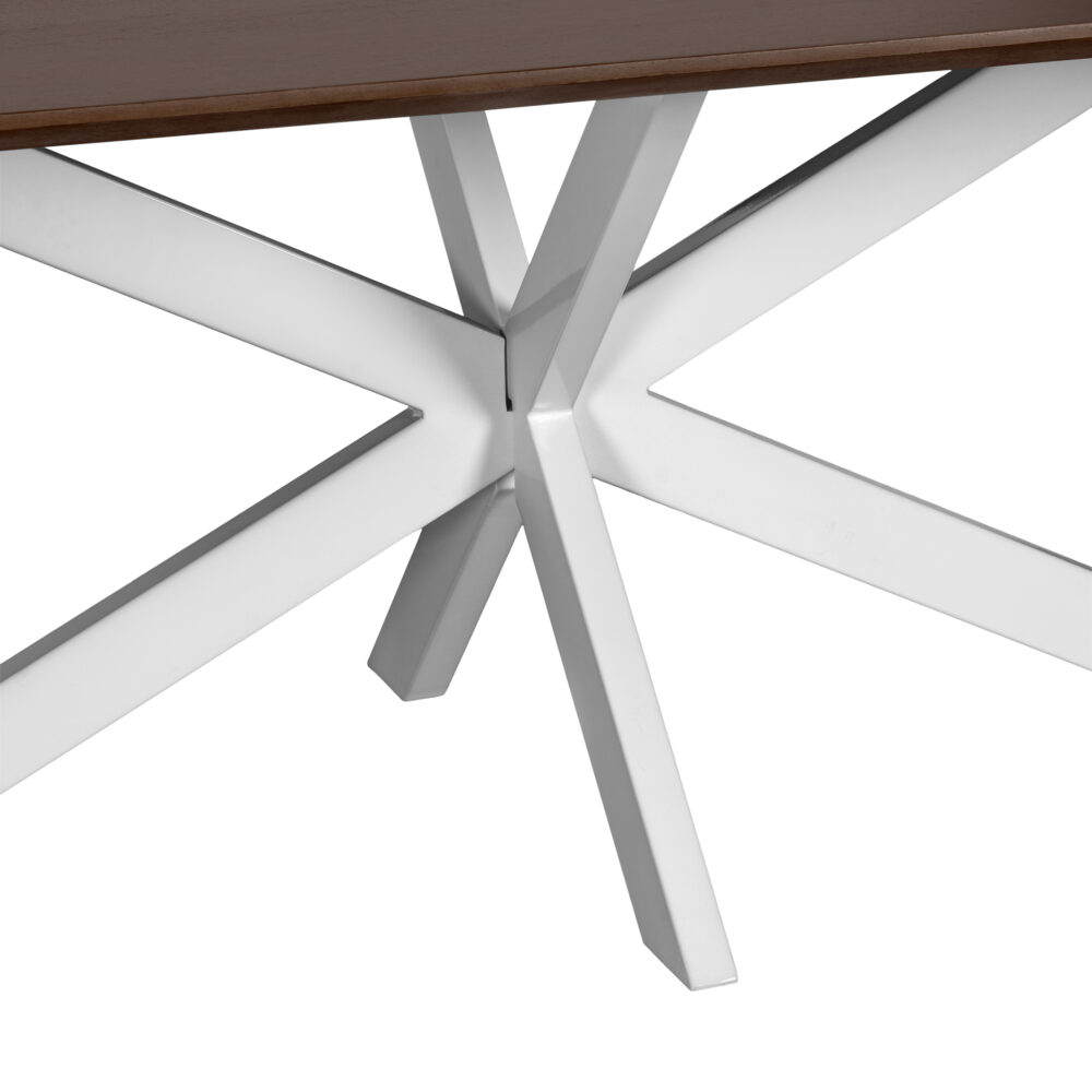 rechthoekige eettafel, eettafel Sofia, eettafel, eettafel 180x90 cm, tafel, eettafel mangohout, Witte kruispoot