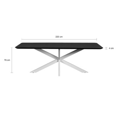 eettafel Sofia, eettafel, rechthoekige eettafel, eettafel 220x110, tafel, eettafel mangohout, Witte kruispoot