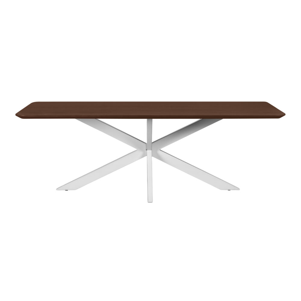 eettafel Sofia, eettafel, tafel, rechthoekige eettafel, eettafel mangohout, witte kruispoot, rechthoekige eettafel van 220x110 cm