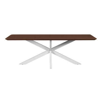 eettafel Sofia, eettafel, tafel, rechthoekige eettafel, eettafel mangohout, witte kruispoot, rechthoekige eettafel van 220x110 cm