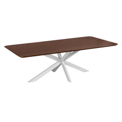 eettafel Sofia, eettafel, tafel, rechthoekige eettafel, eettafel mangohout, witte kruispoot, rechthoekige eettafel van 220x110 cm