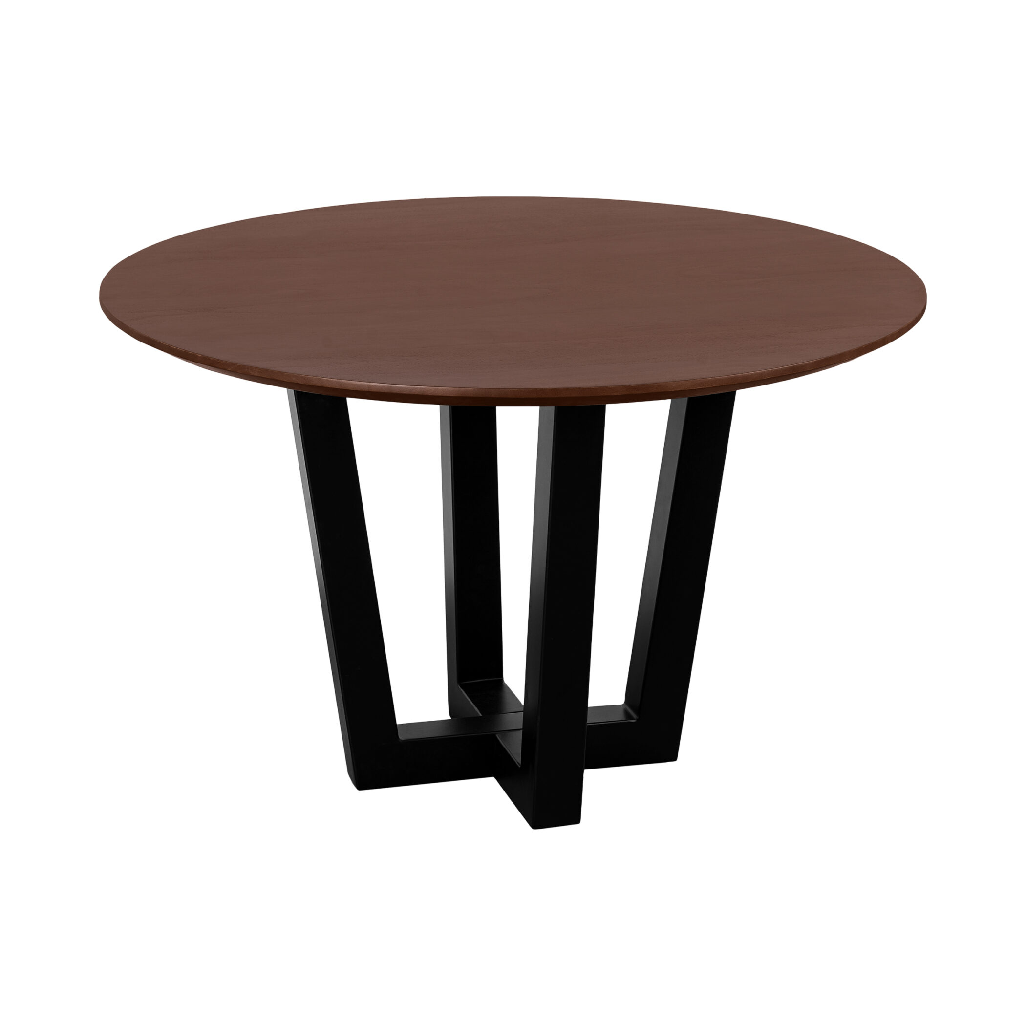 QUVIO Eettafel Sofia - Rond - ø120 cm - W-poot - FSC® gecertificeerd mangohout - Bruin