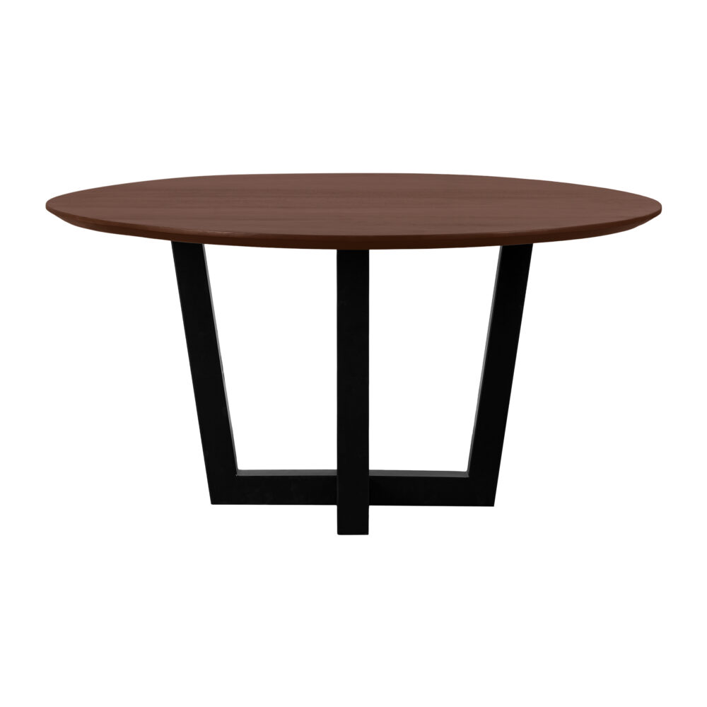 zwarte W-poot, eettafel Sofia, ronde eettafel, eettafel, tafel, Ronde eettafel van 130 cm,
