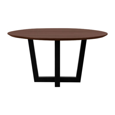 zwarte W-poot, eettafel Sofia, ronde eettafel, eettafel, tafel, Ronde eettafel van 130 cm,
