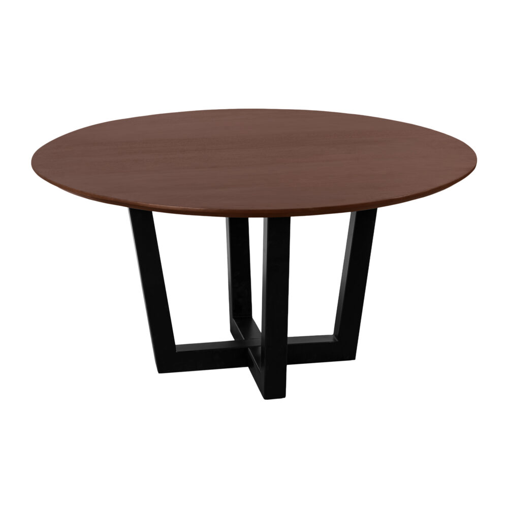 zwarte W-poot, eettafel Sofia, ronde eettafel, eettafel, tafel, Ronde eettafel van 130 cm,