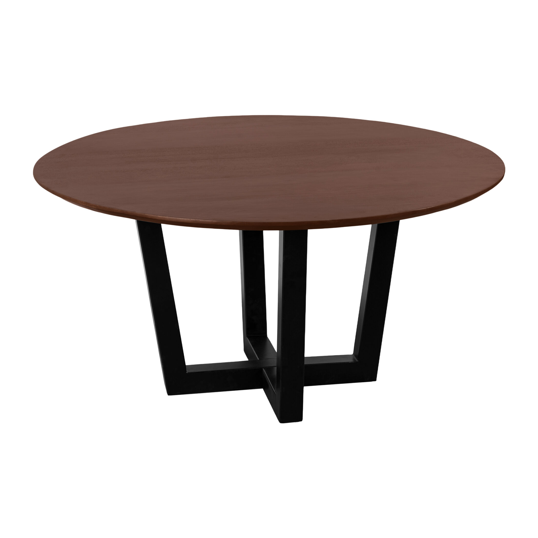 QUVIO Eettafel Sofia - Rond - ø130 cm - W-poot - FSC® gecertificeerd mangohout - Bruin