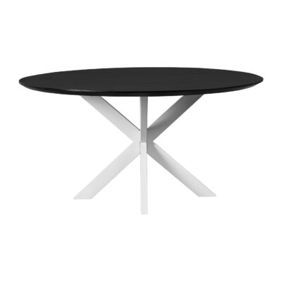 ronde eettafel met witte kruispoot, eettafel Sofia, ronde eettafel, eettafel 150 cm, tafel, ronde eettafel van 150 cm,