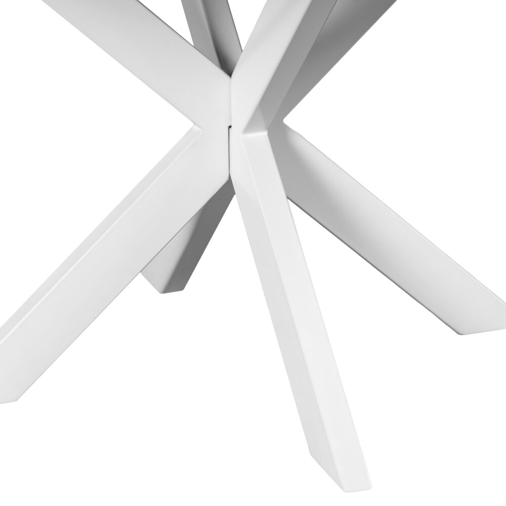 ronde eettafel met witte kruispoot, eettafel Sofia, ronde eettafel, eettafel 150 cm, tafel, ronde eettafel van 150 cm,