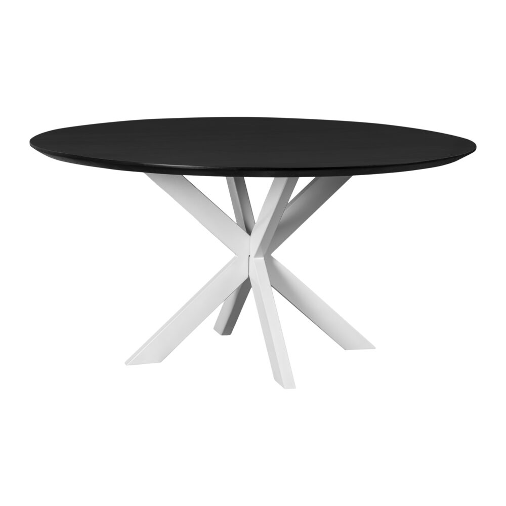 ronde eettafel met witte kruispoot, eettafel Sofia, ronde eettafel, eettafel 150 cm, tafel, ronde eettafel van 150 cm,