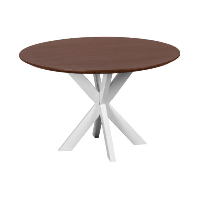 witte X poot, eettafel Sofia, ronde eettafel, Witte kruispoot,eettafel 120 cm, tafel, Eettafel, Ronde eettafel van 120 cm,