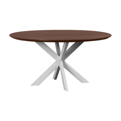 ronde eettafel Sofia van mangohout, eettafel mangohout, ronde eettafel, Eettafel Sofia, eettafel rond, ronde eettafel, witte kruispoot150,