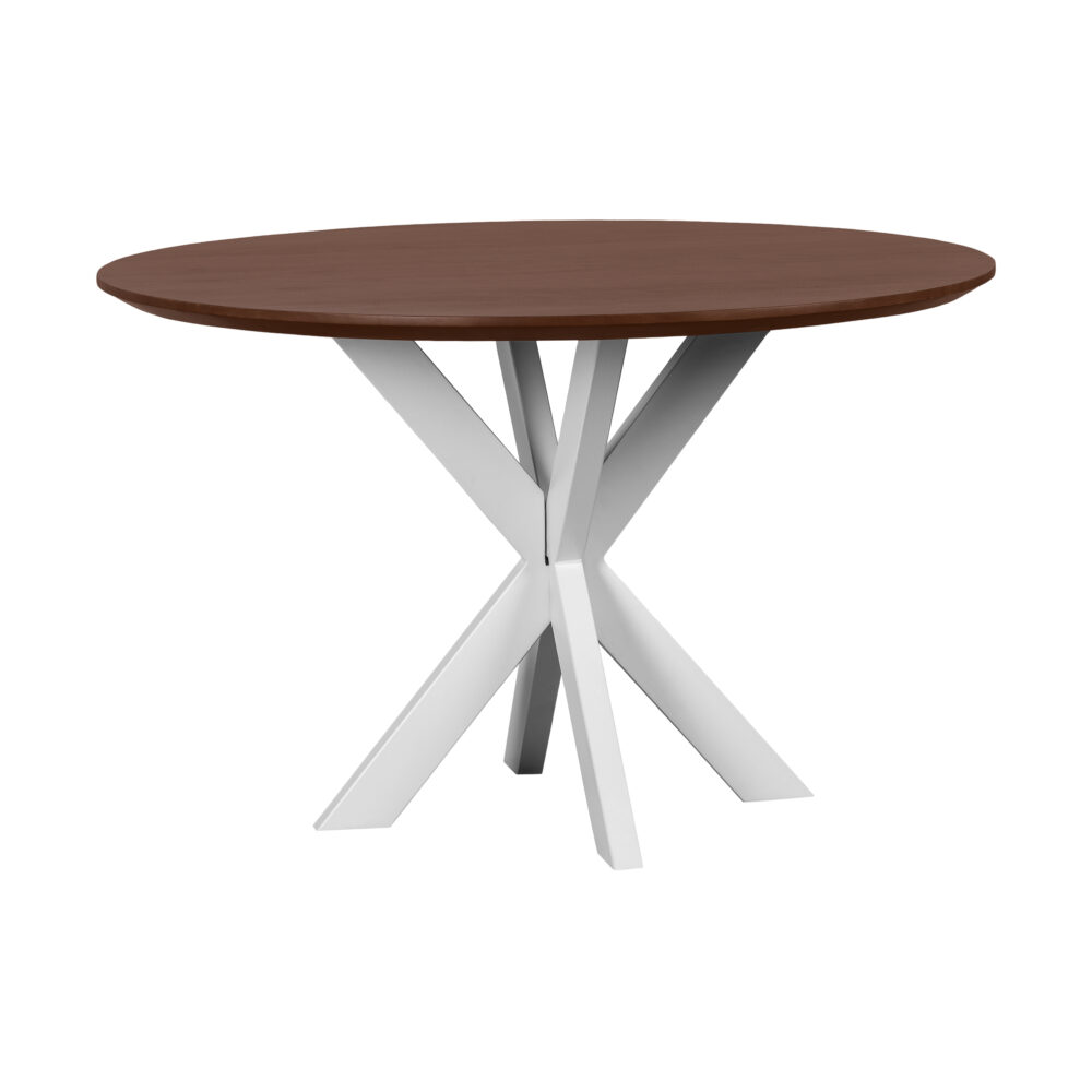 witte X poot, eettafel Sofia, ronde eettafel, Witte kruispoot,eettafel 120 cm, tafel, Eettafel, Ronde eettafel van 120 cm,