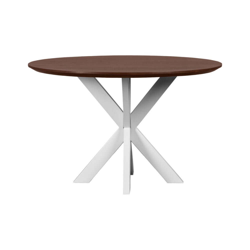witte X poot, eettafel Sofia, ronde eettafel, Witte kruispoot,eettafel 120 cm, tafel, Eettafel, Ronde eettafel van 120 cm,