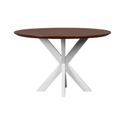 witte X poot, eettafel Sofia, ronde eettafel, Witte kruispoot,eettafel 120 cm, tafel, Eettafel, Ronde eettafel van 120 cm,