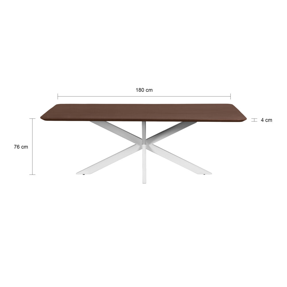 witte X poot, eettafel Sofia, eettafel, tafel, 180x90 cm,