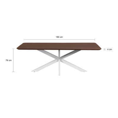 witte X poot, eettafel Sofia, eettafel, tafel, 180x90 cm,