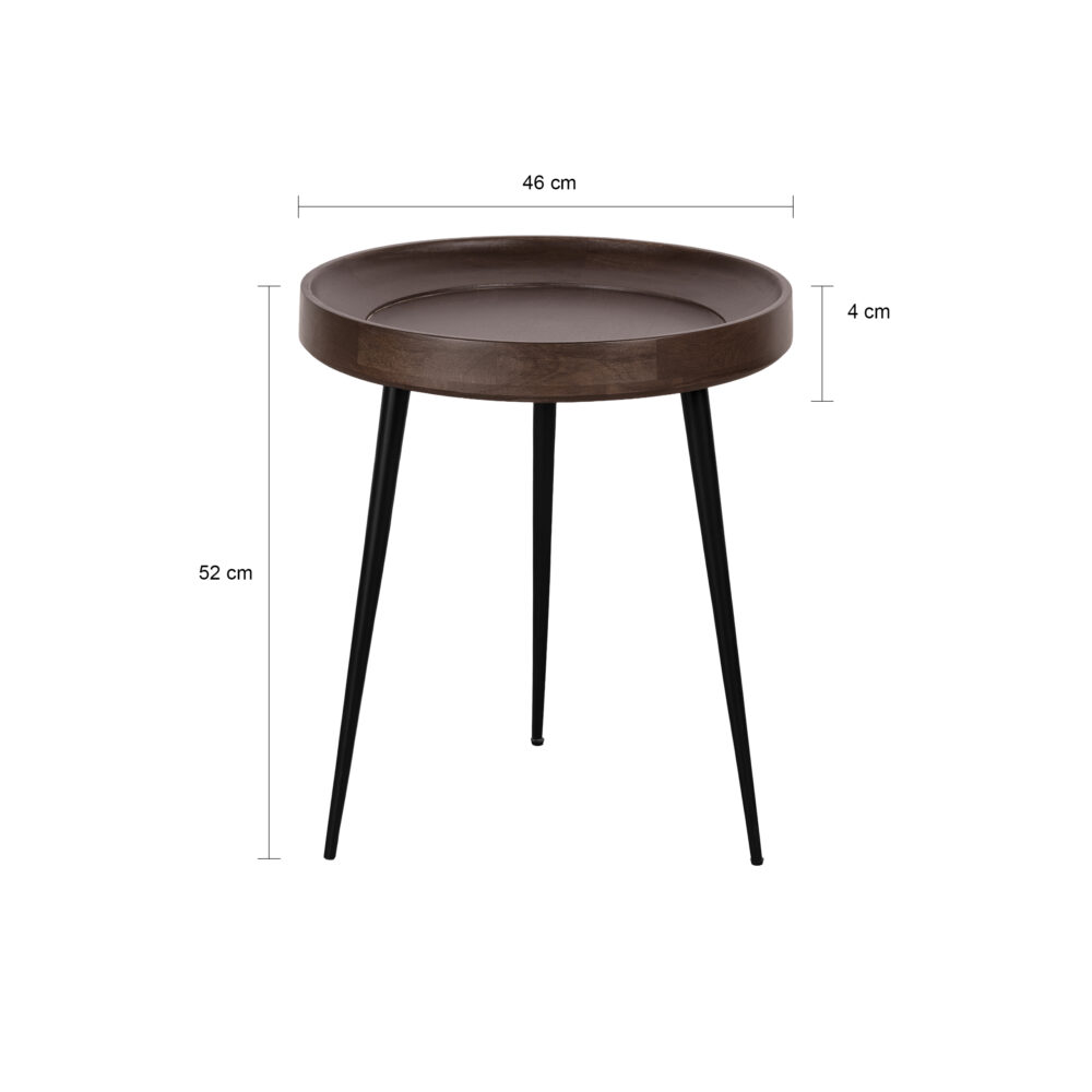 salontafel set Luus, walnootbruine salontafels Luus, twee ronde tafels, tafels, mangohouten salontafels,