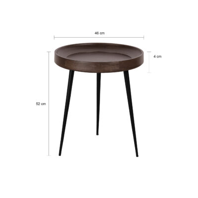 salontafel set Luus, walnootbruine salontafels Luus, twee ronde tafels, tafels, mangohouten salontafels,