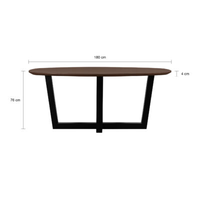 eettafel Sofia, Deens ovale eettafel, Deens ovale eettafel, tafel, eettafel Deens ovaal, bruine eettafel, eettafel van 180x90, eettafel,