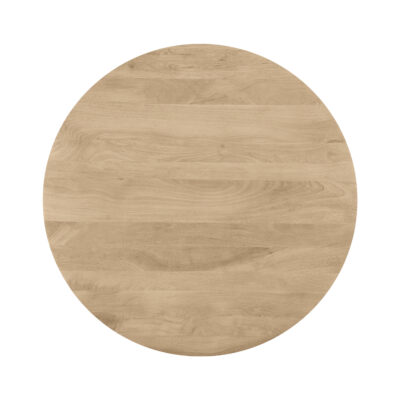 ronde tafel van 130 cm, eettafel Sofia, eettafel, zwarte W-poot, ronde eettafel, tafel, Naturel mangohout,Ronde tafel