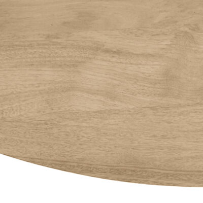 ronde tafel van 130 cm, eettafel Sofia, eettafel, zwarte W-poot, ronde eettafel, tafel, Naturel mangohout,Ronde tafel