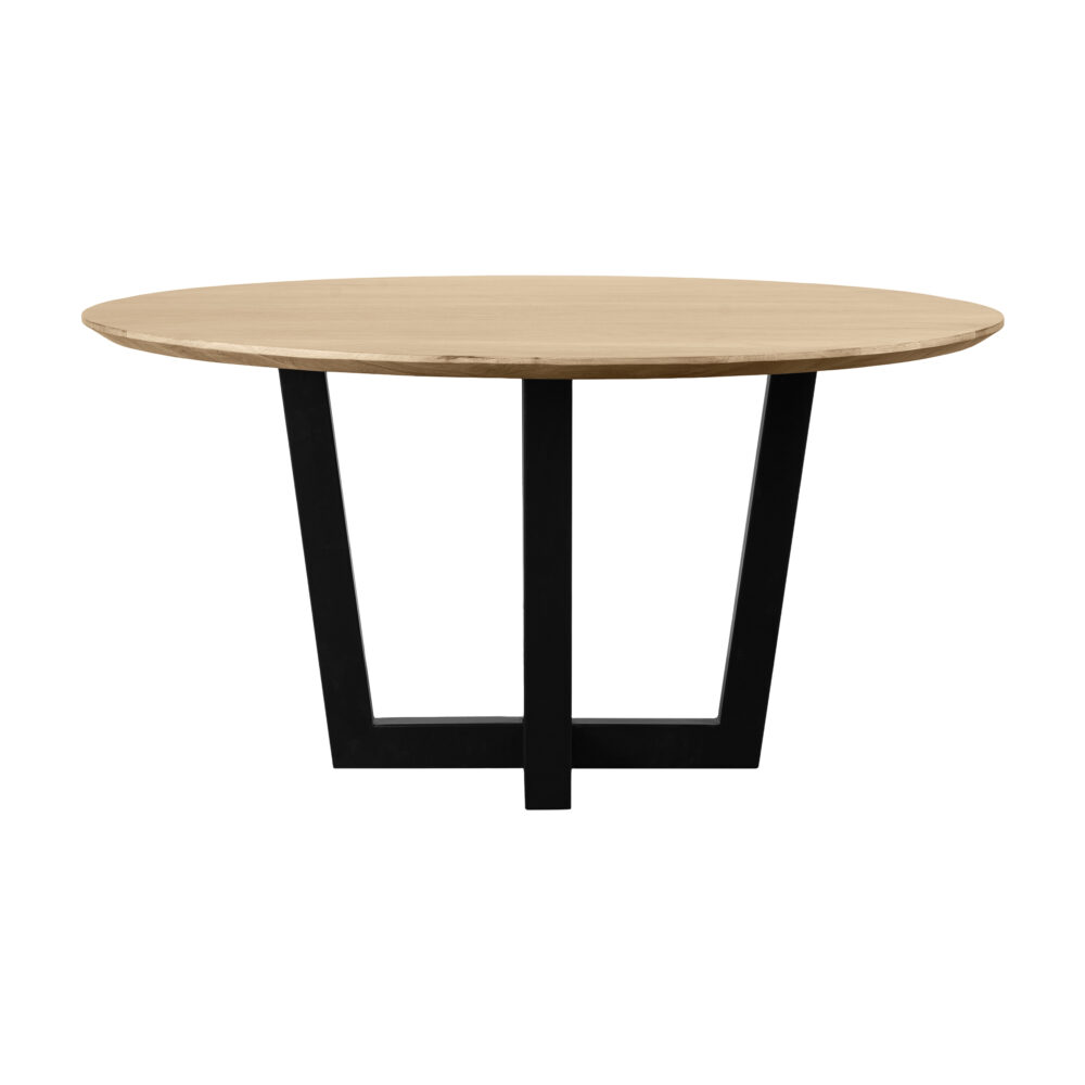 zwarte W-poot, eettafel Sofia, eettafel, rond tafelblad van 150 cm, ronde eettafel, tafel, Ronde eettafel van 150 cm,