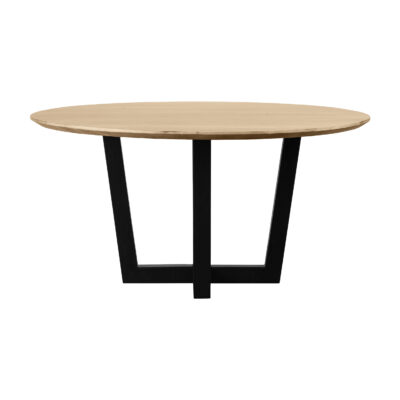 zwarte W-poot, eettafel Sofia, eettafel, rond tafelblad van 150 cm, ronde eettafel, tafel, Ronde eettafel van 150 cm,