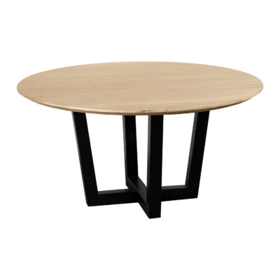 zwarte W-poot, eettafel Sofia, eettafel, rond tafelblad van 150 cm, ronde eettafel, tafel, Ronde eettafel van 150 cm,