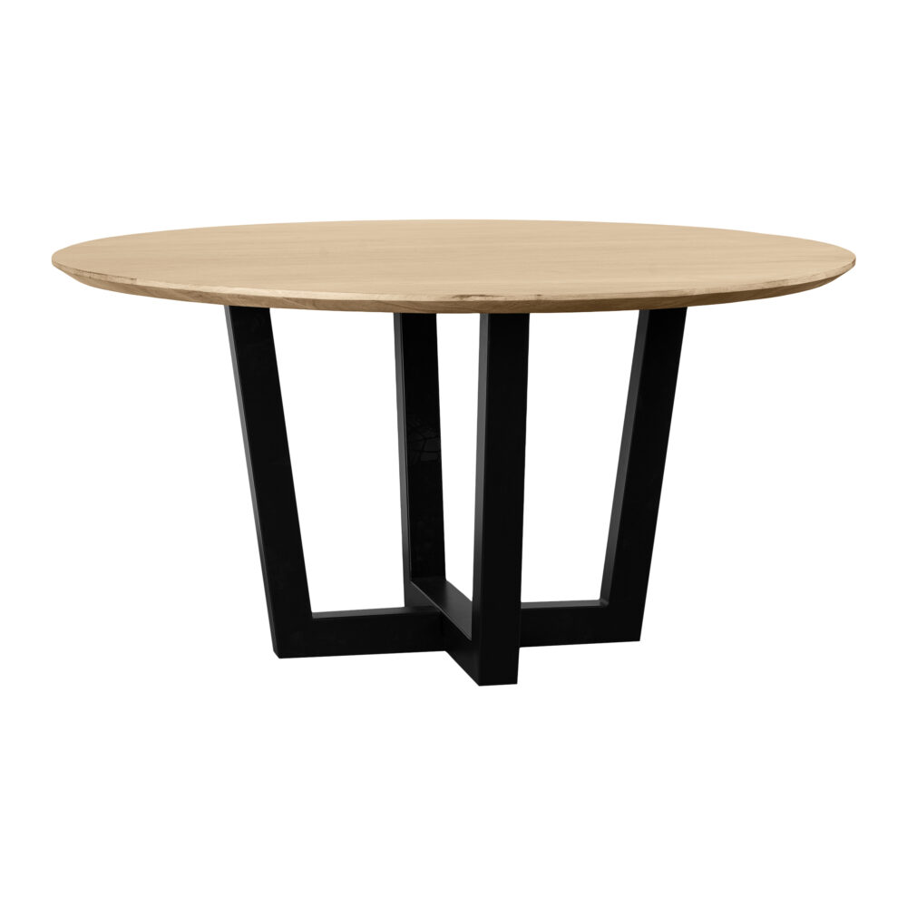 zwarte W-poot, eettafel Sofia, eettafel, rond tafelblad van 150 cm, ronde eettafel, tafel, Ronde eettafel van 150 cm,