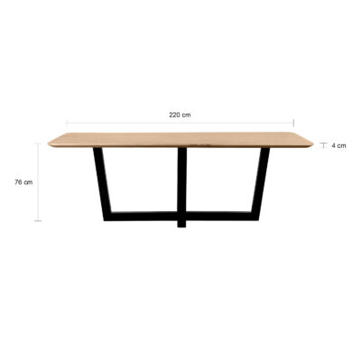 rechthoekige eettafel, eettafel Sofia, eettafel 220x110, tafel, eettafel, mangohouten eettafel