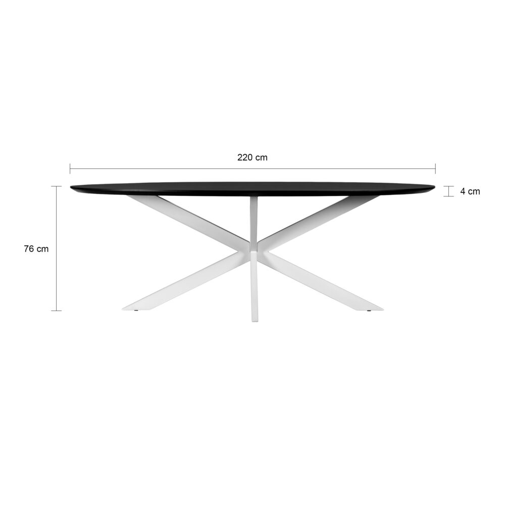 ovale eettafel Sofia, eettafel, ovale eettafel, tafel, Grote ovale eettafel, eettafel van 220x100 cm,