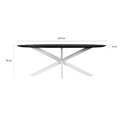 ovale eettafel Sofia, eettafel, ovale eettafel, tafel, Grote ovale eettafel, eettafel van 220x100 cm,