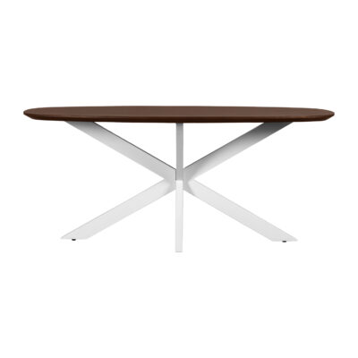 tafel, eettafel Sofia, Deens ovale eettafel, bruine eettafel, eettafel van 180x90 cm,