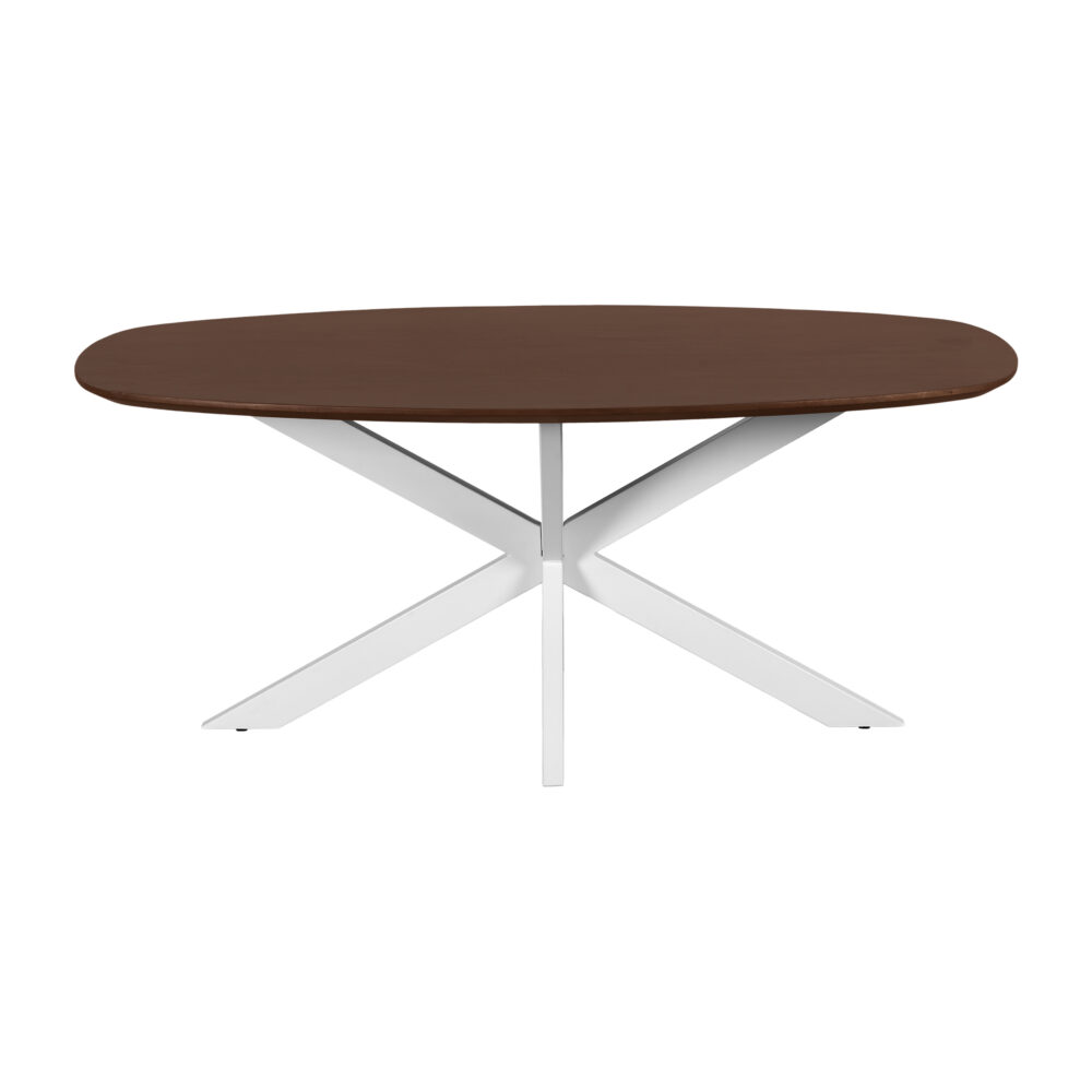 tafel, eettafel Sofia, Deens ovale eettafel, bruine eettafel, eettafel van 180x90 cm,