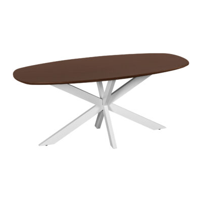 tafel, eettafel Sofia, Deens ovale eettafel, bruine eettafel, eettafel van 180x90 cm,