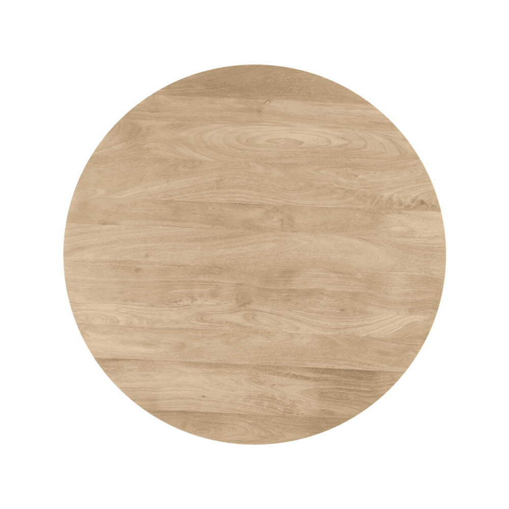 ronde eettafel Sofia, ronde eettafel, Eettafel, ronde eettafel 120 cm, eettafel mangohout, witte kruispoot, tafel, eettafel naturel, eettafel rond,