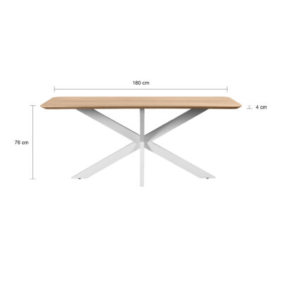 mangohouten eettafel, eettafel Sofia, rechthoekige eettafel, tafel, eettafel naturel, eettafel van 180x90 cm,