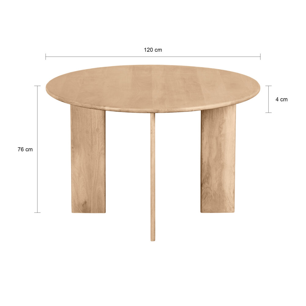 ronde Lila eettafel, eettafel Lila, eettafel, ronde eettafel, eettafel rond, tafel, mangohouten eettafel,