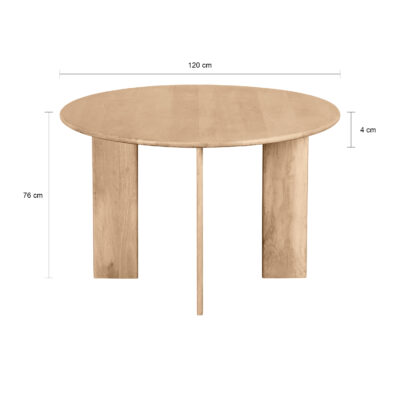 ronde Lila eettafel, eettafel Lila, eettafel, ronde eettafel, eettafel rond, tafel, mangohouten eettafel,