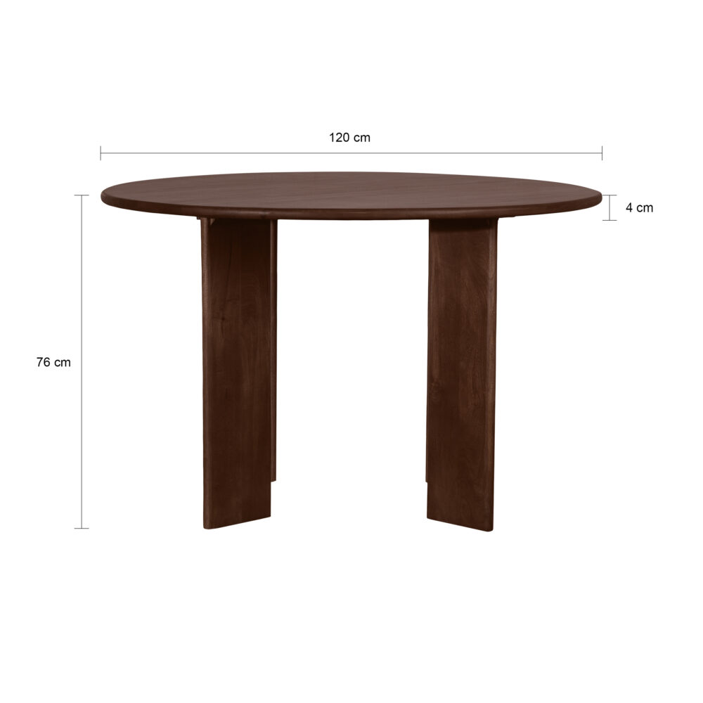 ronde Lila bruin eettafel, eettafel, ronde eettafel, tafel, eettafel Lila, ronde blad,