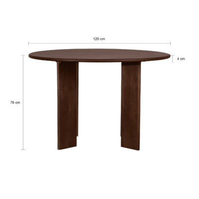 ronde Lila bruin eettafel, eettafel, ronde eettafel, tafel, eettafel Lila, ronde blad,